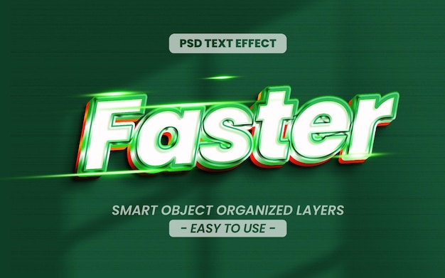 3D редактируемый более быстрый текстовый эффект заголовок графический стиль