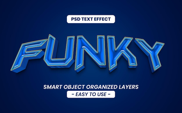 3d editable funky text effect title graphic style
