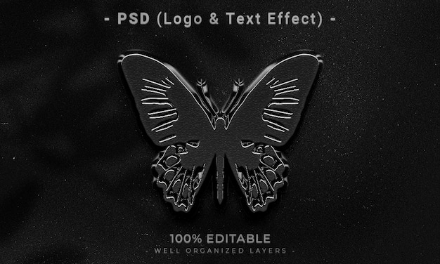 어두운 추상 배경이 있는 3d 편집 가능한 로고 및 텍스트 효과 스타일 모형