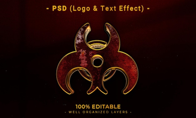 3d редактируемый макет в стиле логотипа и текстового эффекта с темным абстрактным фоном
