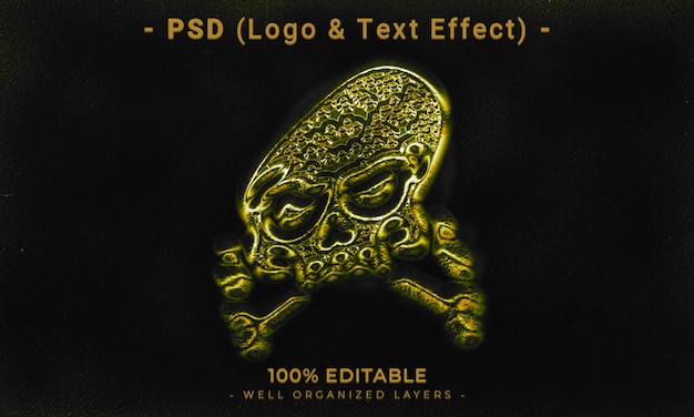 3d editable logo and text effect style mockup with dark abstract background
