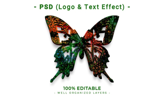 PSD 3d редактируемый макет в стиле логотипа и текстового эффекта с темным абстрактным фоном