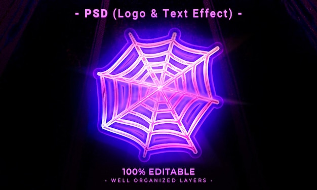 暗い抽象的な背景を持つ 3d 編集可能なロゴとテキスト効果スタイルのモックアップ