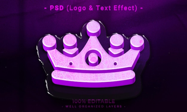 PSD 3d editable logo and text effect style mockup with dark abstract background