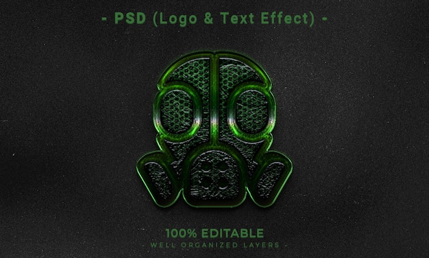 PSD 3d editable logo and text effect style mockup with dark abstract background