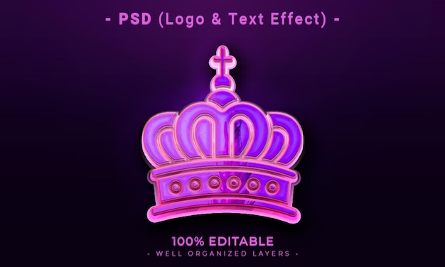 PSD 3d editable logo and text effect style mockup with dark abstract background