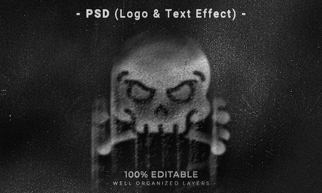 3d editable logo and text effect style mockup with dark abstract background