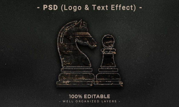 PSD 3d editable logo and text effect style mockup with dark abstract background