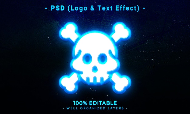 PSD 3d editable logo and text effect style mockup with dark abstract background