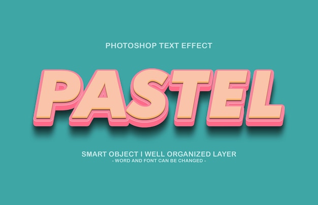 PSD 3d editable pastel text style effect