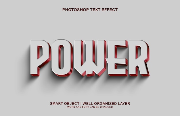 PSD 3d editable power text style effect