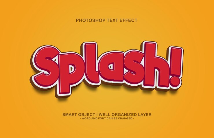 PSD 3d editable splash text style effect