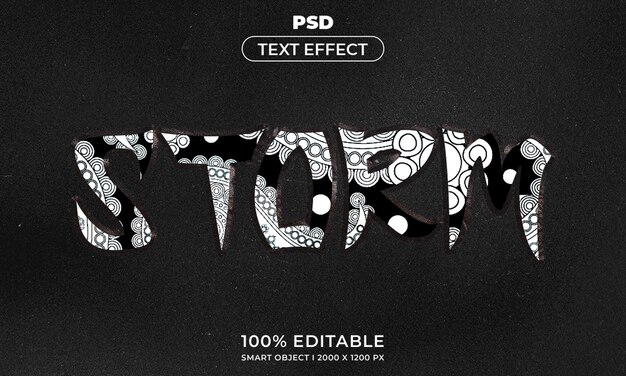 PSD 3d редактируемый макет в стиле текста и логотипа с темным абстрактным фоном