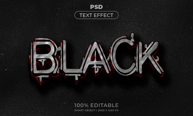 PSD 暗い抽象的な背景を持つ 3d 編集可能なテキストとロゴ効果スタイルのモックアップ