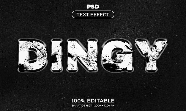 3d editable text and logo effect style mockup with dark abstract background