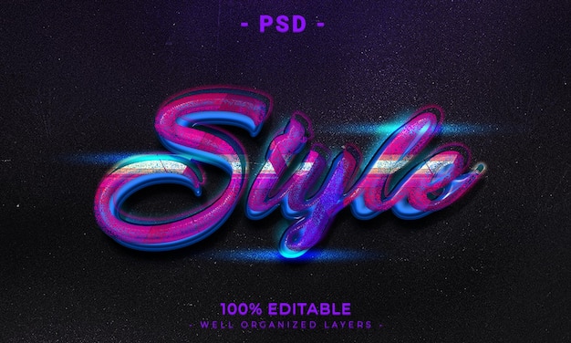 3d editable text and logo effect style mockup with dark abstract background