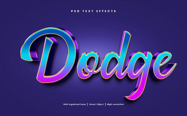 3D Editable text effect Dodgi