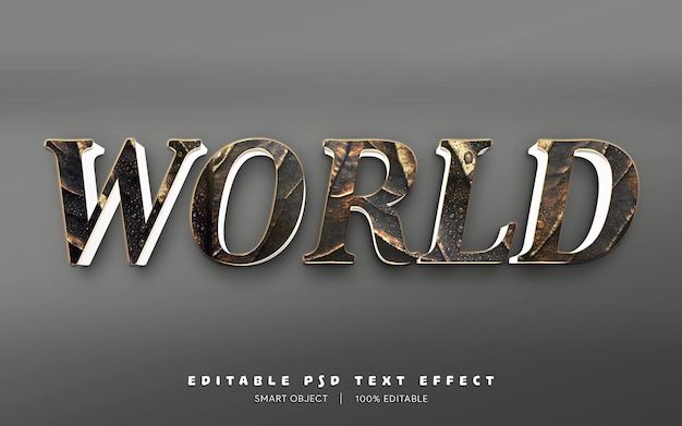 3d editable text effect mockup template