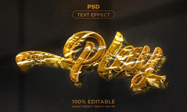 PSD 3d editable text effect style with background