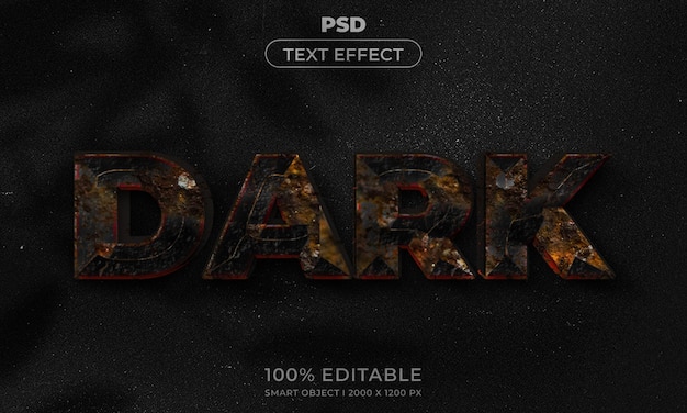 PSD 3d editable text effect style with background