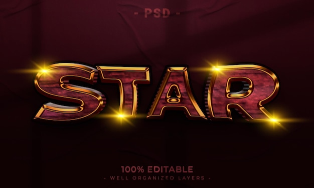 PSD 3d editable text effect style with background