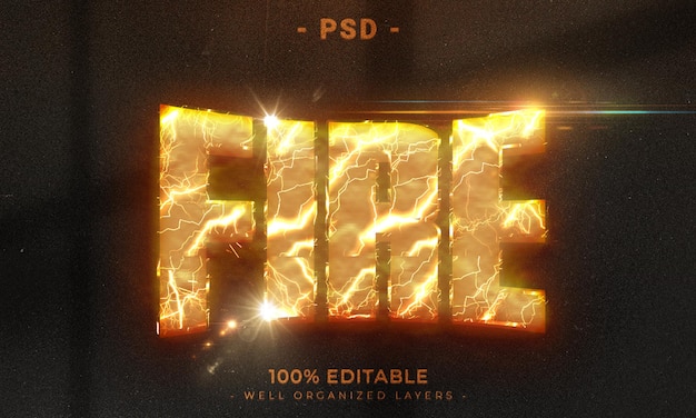 PSD 3d editable text effect style with background