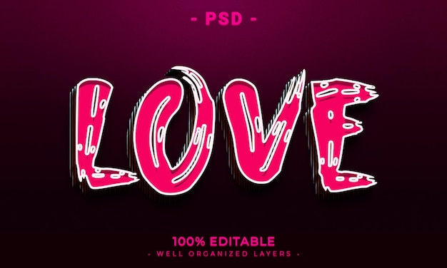 PSD 3d editable text effect style with background