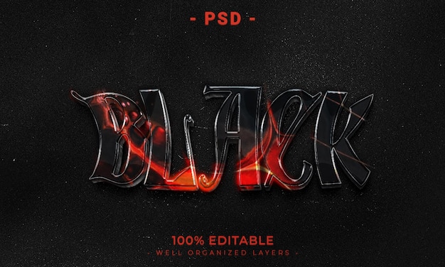 3d editable text effect style with background