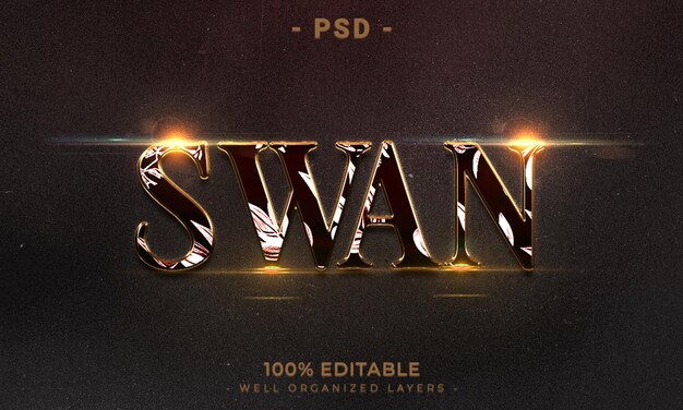 PSD 3d editable text effect style with background