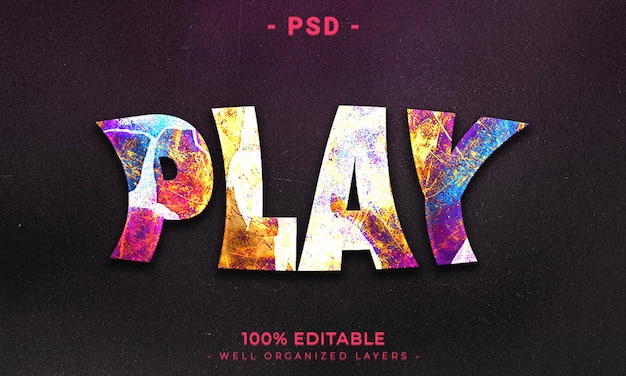 PSD 3d редактируемый текстовый эффект с фоном