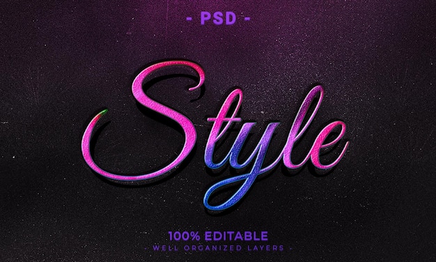 3d editable text effect style with background