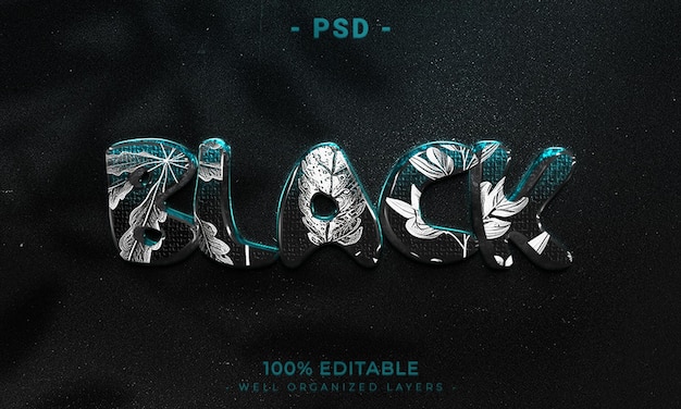 3d editable text effect style with background