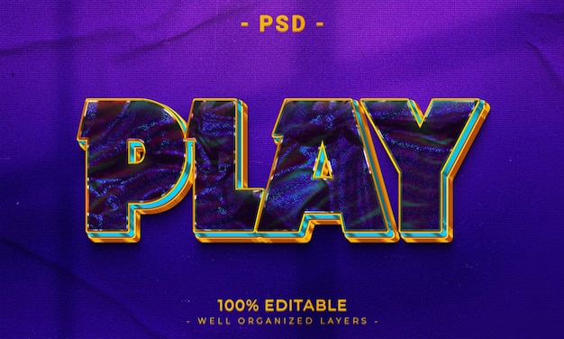 PSD stile effetto testo modificabile 3d con sfondo