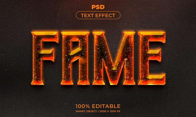 PSD 3d editable text effect style with background