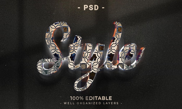 PSD 3d editable text effect style with background