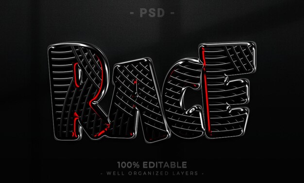 PSD 3d editable text effect style with background