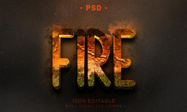 PSD 3d editable text effect style with background