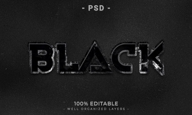 PSD stile effetto testo modificabile 3d con sfondo