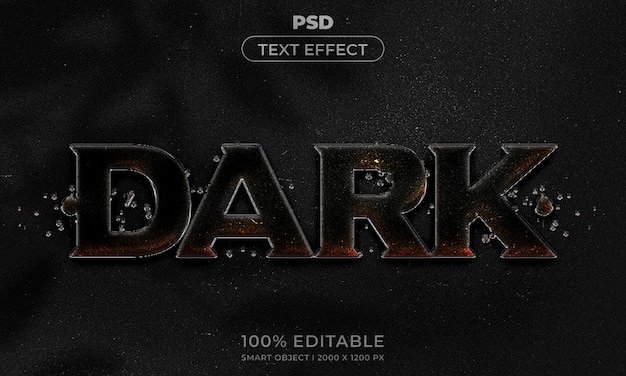 PSD 3d editable text effect style with background