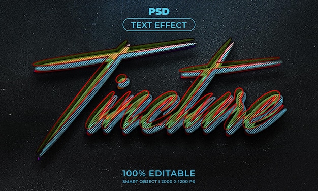 PSD 3d editable text effect style with background