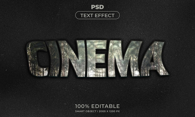 PSD 3d editable text effect style with background