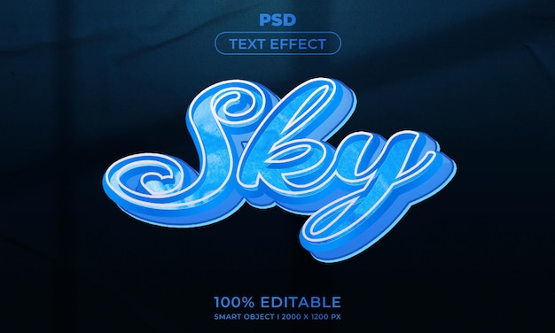 PSD 3d редактируемый текстовый эффект с фоном