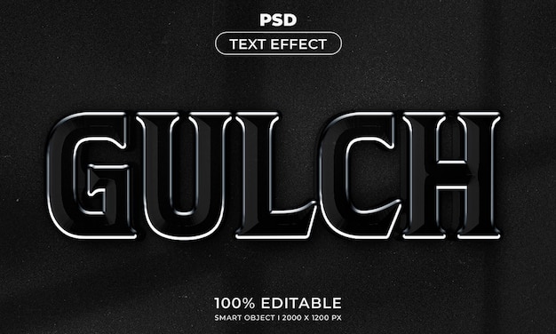 PSD 3d editable text effect style with background