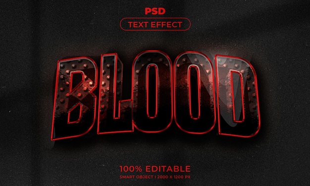 PSD 3d editable text effect style with background