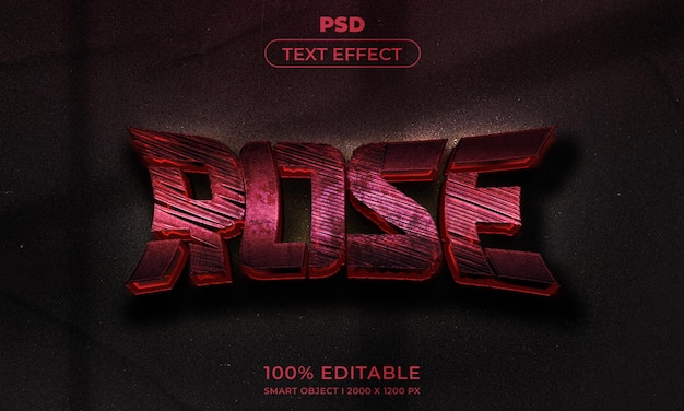 3d editable text effect style with background