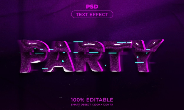 PSD 3d editable text effect style with background