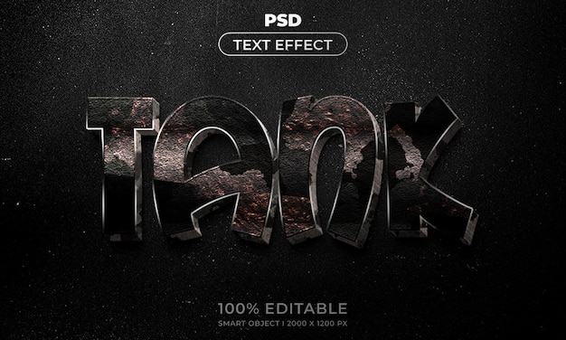 3d editable text effect style with background