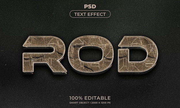 PSD stile effetto testo modificabile 3d con sfondo