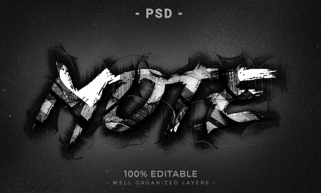 PSD 3d editable text effect style with background