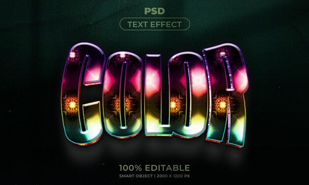 PSD 3d editable text effect style with background